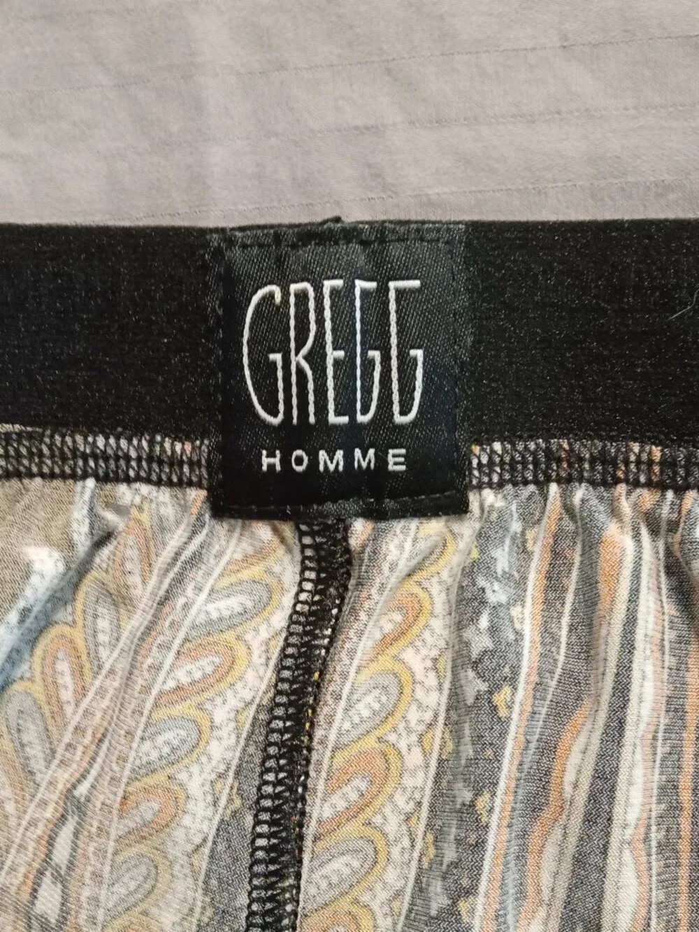 Men's Gregg Homme Brown & Gold Paisley Boxers with Black Waistband